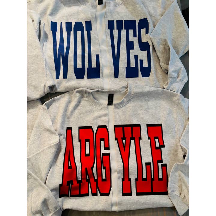 Custom Cardigan Split Crew Cardi Game Day Raw Edge Football for wholesale by Simply Blush Wholesale