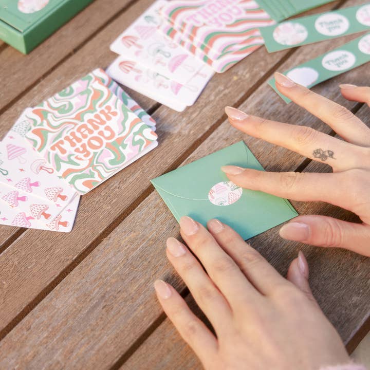 Studio Oh! - Wholesale Stationery/Notecard Set - Wild Realm Assorted Mini Note Card Set with Stickers