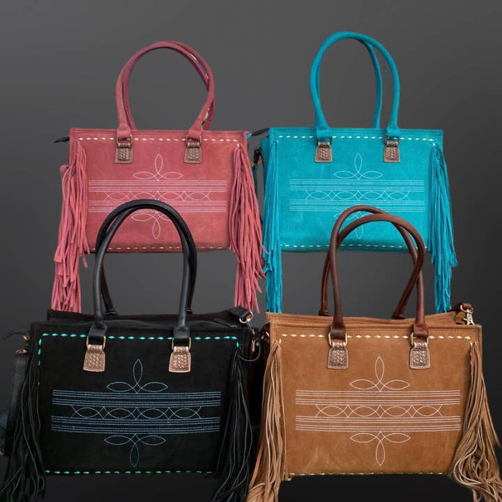 Boot Stitch Western Fringe Handbag for wholesale by Westrian International