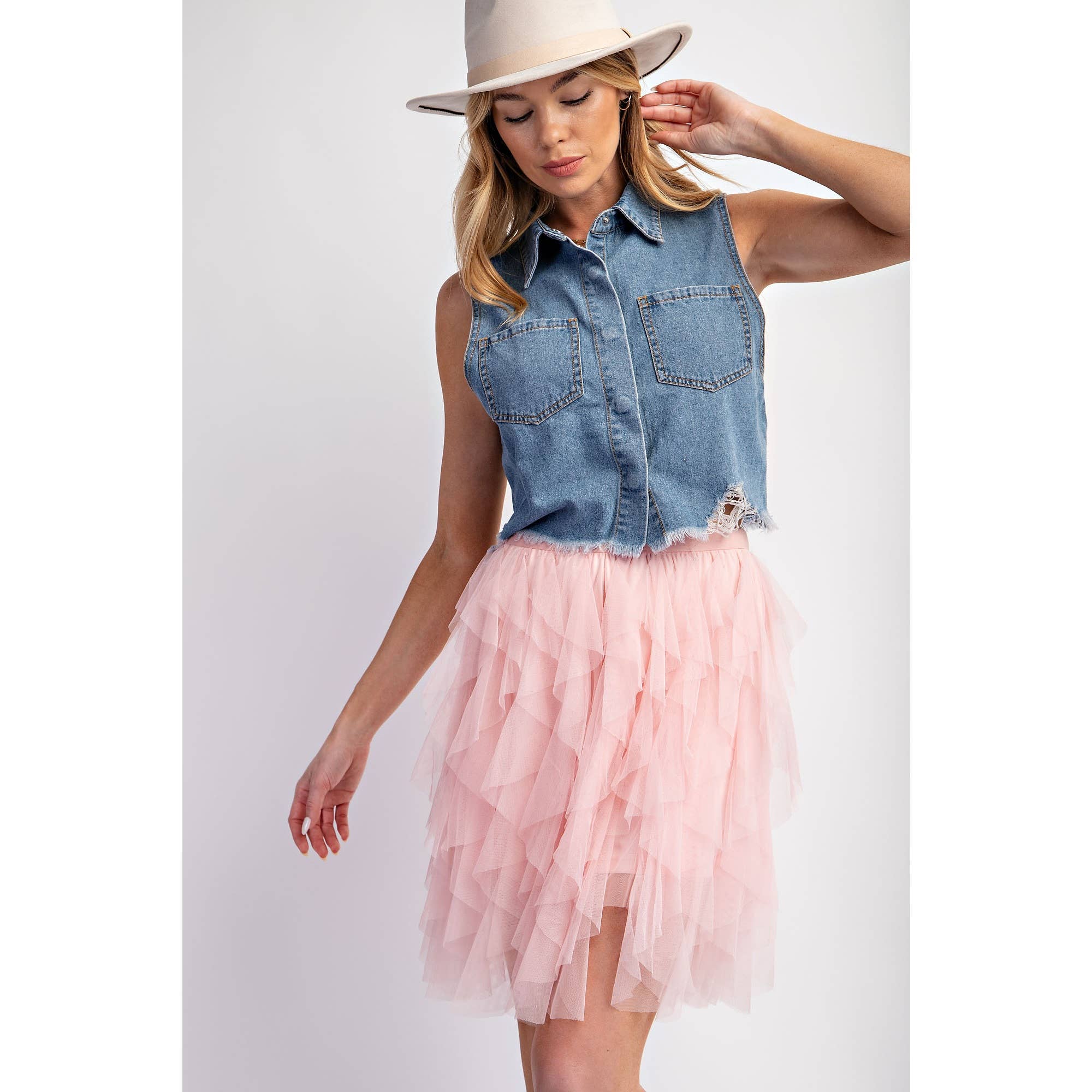 Sweet Generis - Wholesale Skirt - Women's - CASCADING TULLE MESH LAYERED MINI SKIRT8