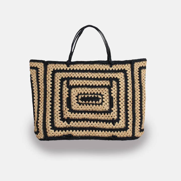SANS-ARCIDET PARIS - Wholesale Tote Bag - Women's - Coco - Two-tone raffia tote bag5