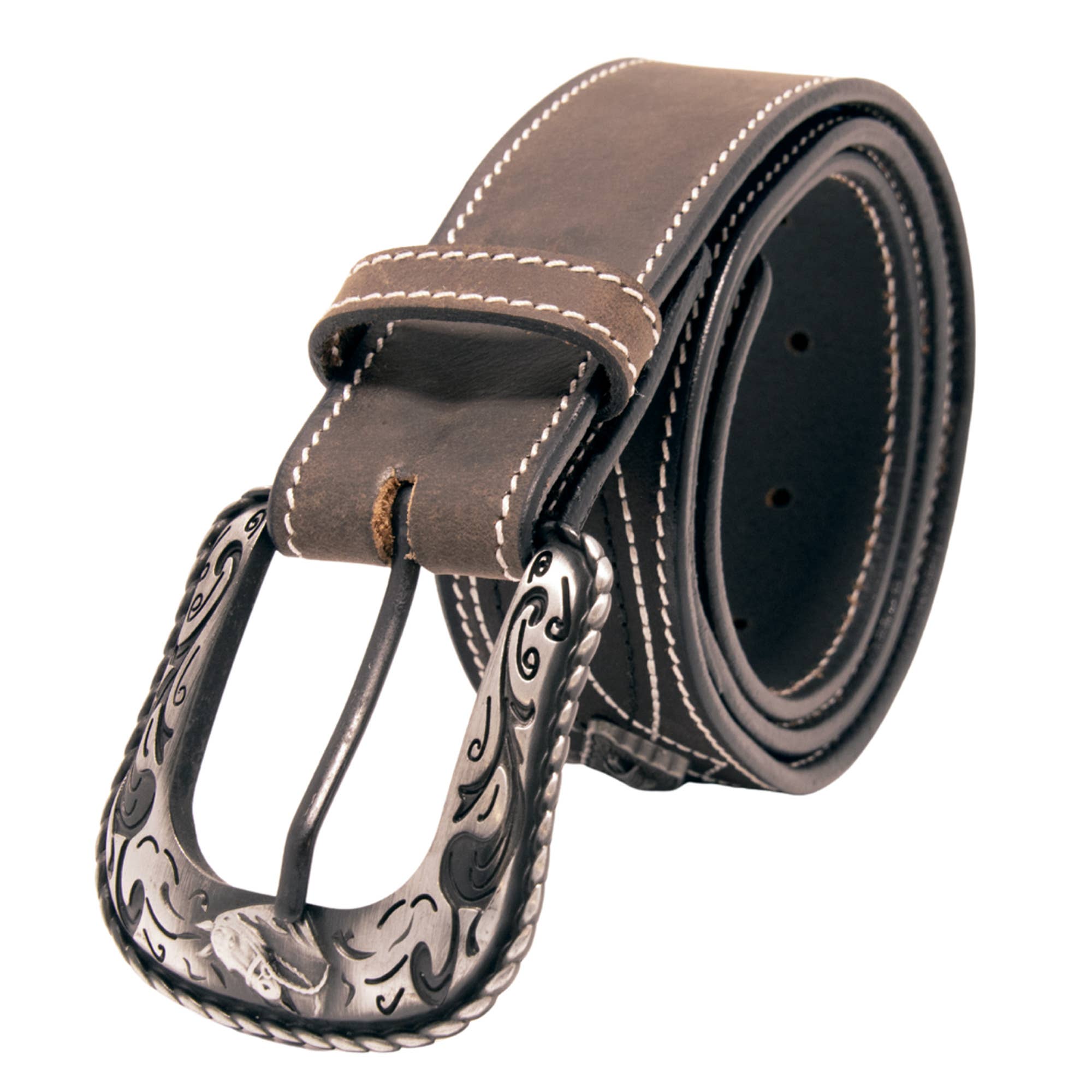 Western Express - Wholesale Belt - Unisex - Stitched Concho Top Grain Leather Belt4