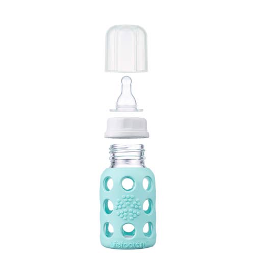 Lifefactory - Wholesale Baby Bottle - 4oz Glass Baby Bottle - Stage 1 Nipple, Stopper, and Cap10