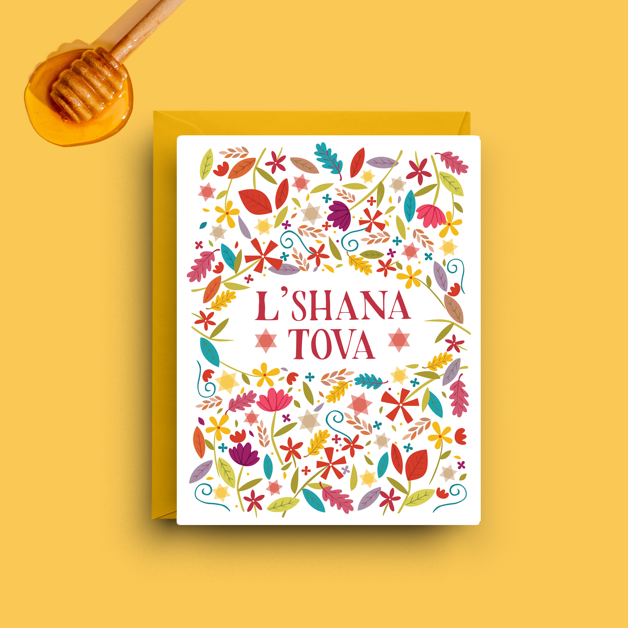 Nicole Marie Paperie - Vente Cartes pour Roch Hachana - Cartes de vœux Rosh Hashanah - Coffret de 6 pour le Nouvel An juif3