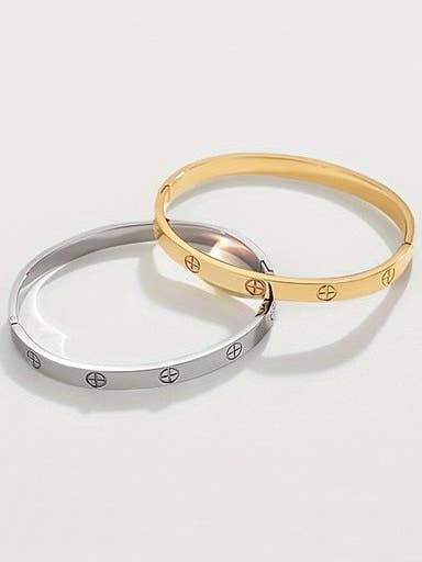 18K NON-TARNISH WATERPROOF STAINLESS STEEL BANGLE | 40B5155 for wholesale by JOSSLYN by wall to wall