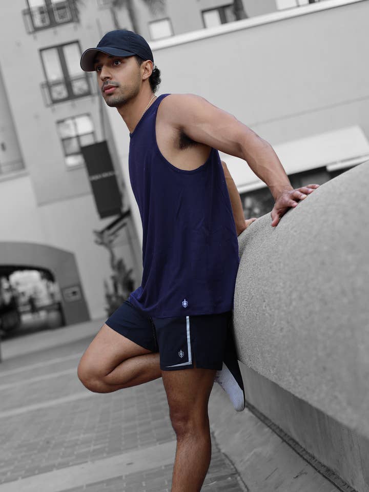 Eucalyptus Performance Tank - Navy for wholesale by Bamtech