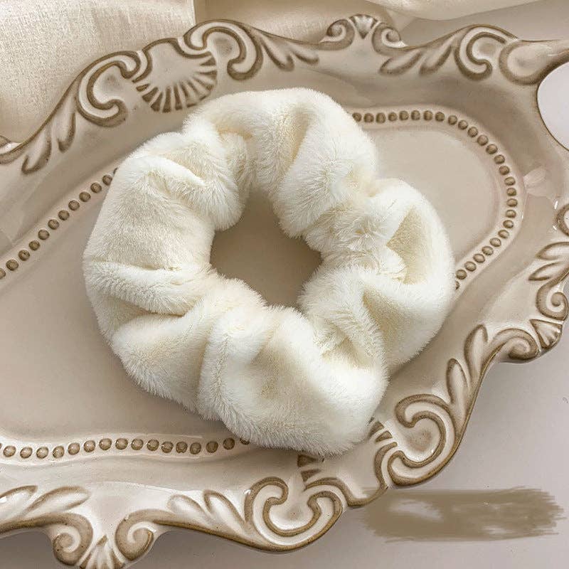 AK Brand – wholesale Scrunchie - Women’s – Cream and White Colored Scrunchy Variety3