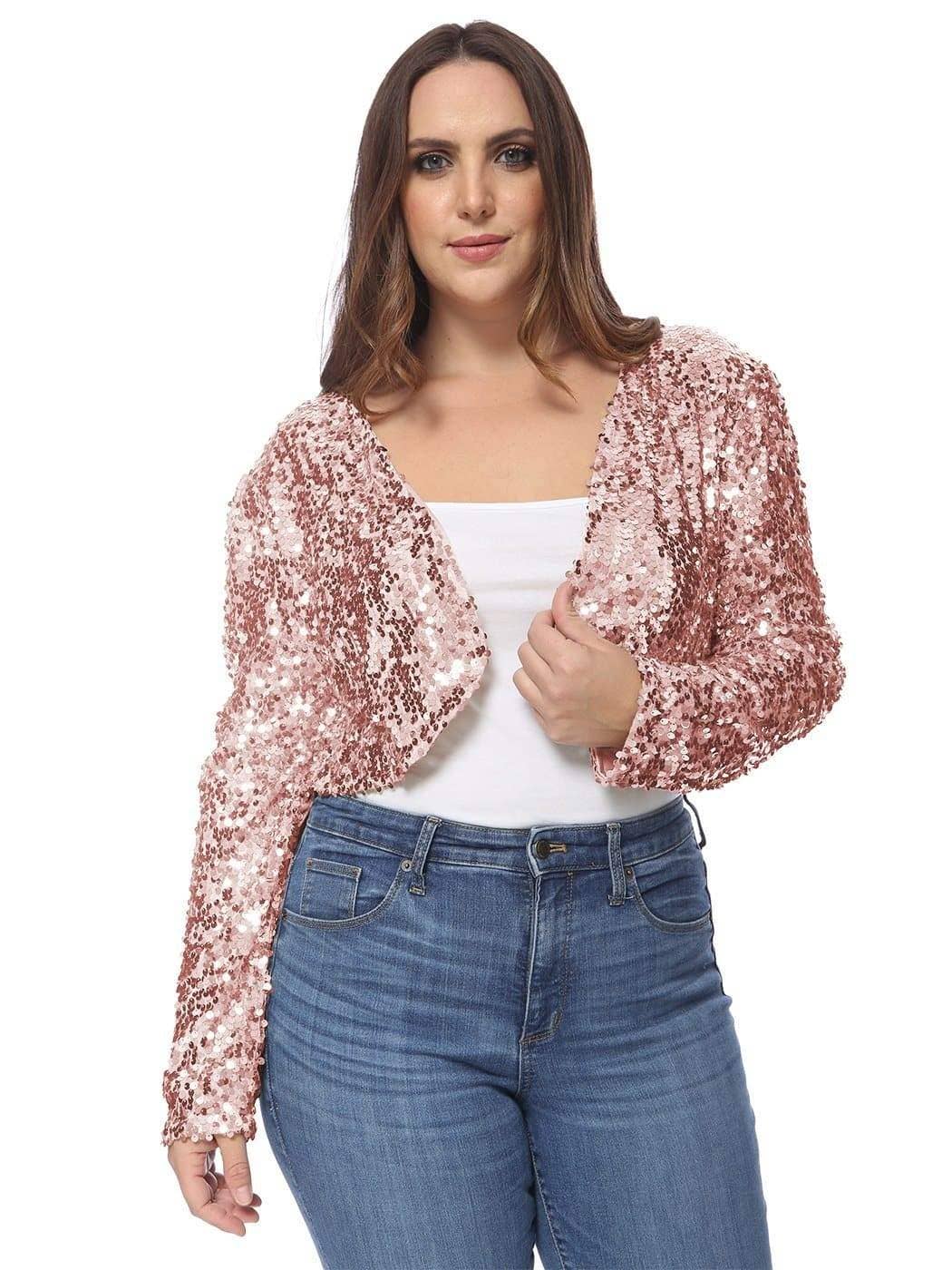 Anna Kaci Wholesale - Wholesale Jacket - Women's - Plus Size Sequin Bolero14