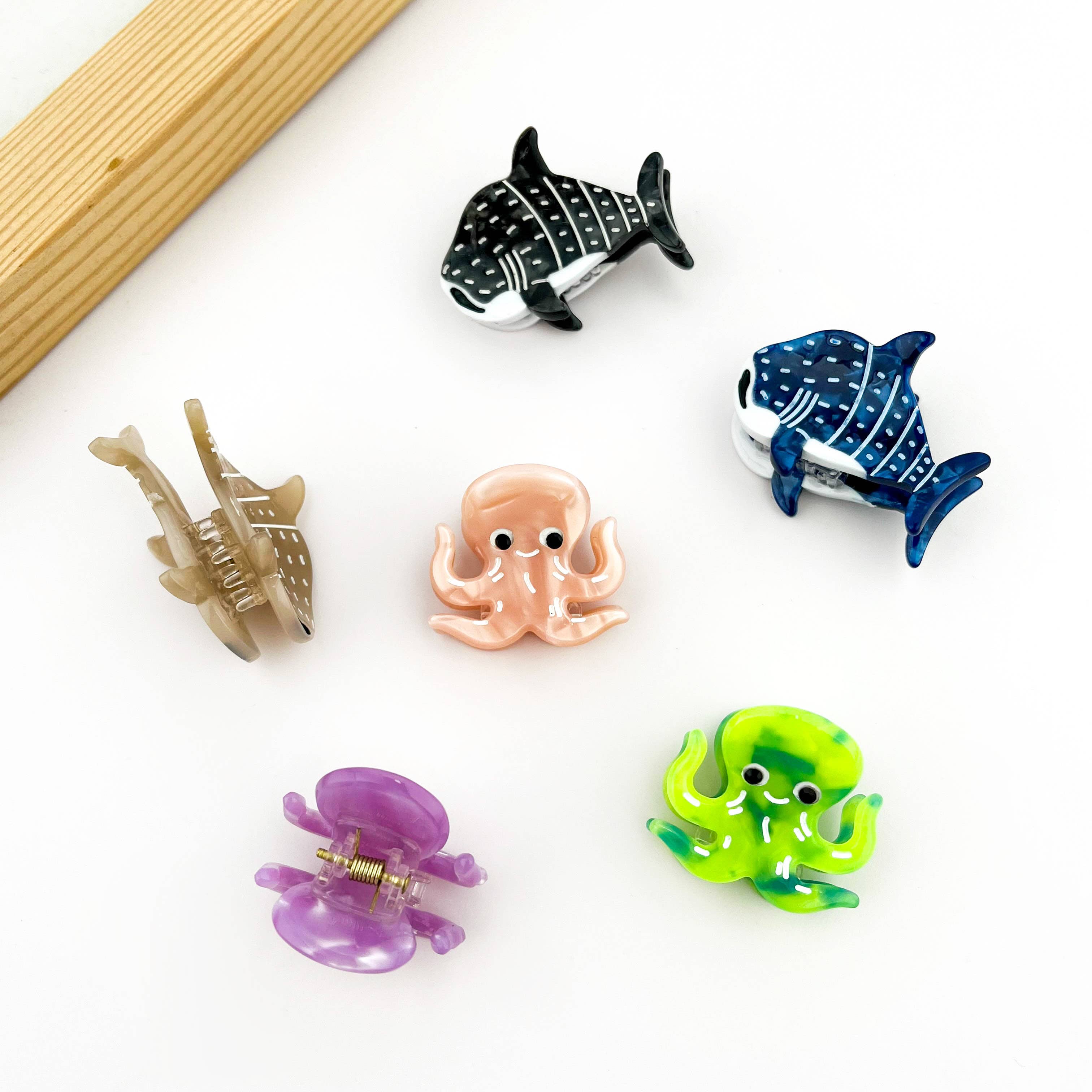 SoapElenGlen - Wholesale Hair Clip - Women's - Acetate Shark Octopus Hair Claw Clip,Mini Hair Clip6