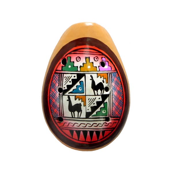 Pichincha - Wholesale Musical Instrument - Ceramic Geometric Design Large Ocarina Musical Instrument