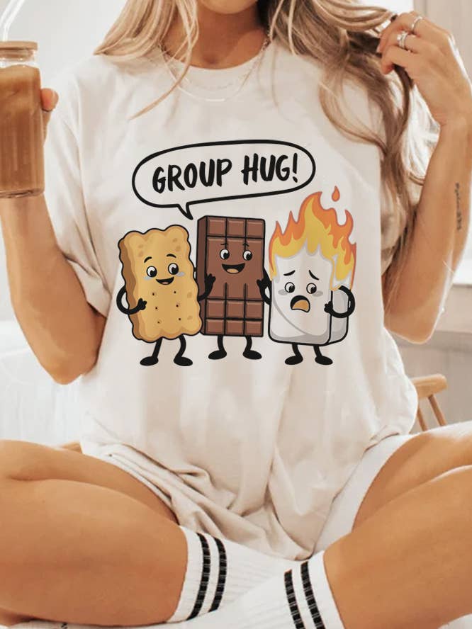 Top Avenue - Wholesale T-Shirt (Graphic) - Unisex - Smores Group Hug Unisex Round Neck Tee1