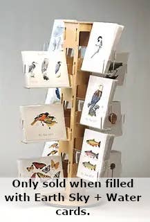 Earth Sky + Water - Wholesale Retailer Display - Paper & Novelty - #424D: 24-Pocket Wooden Core Counter Spinner Display0