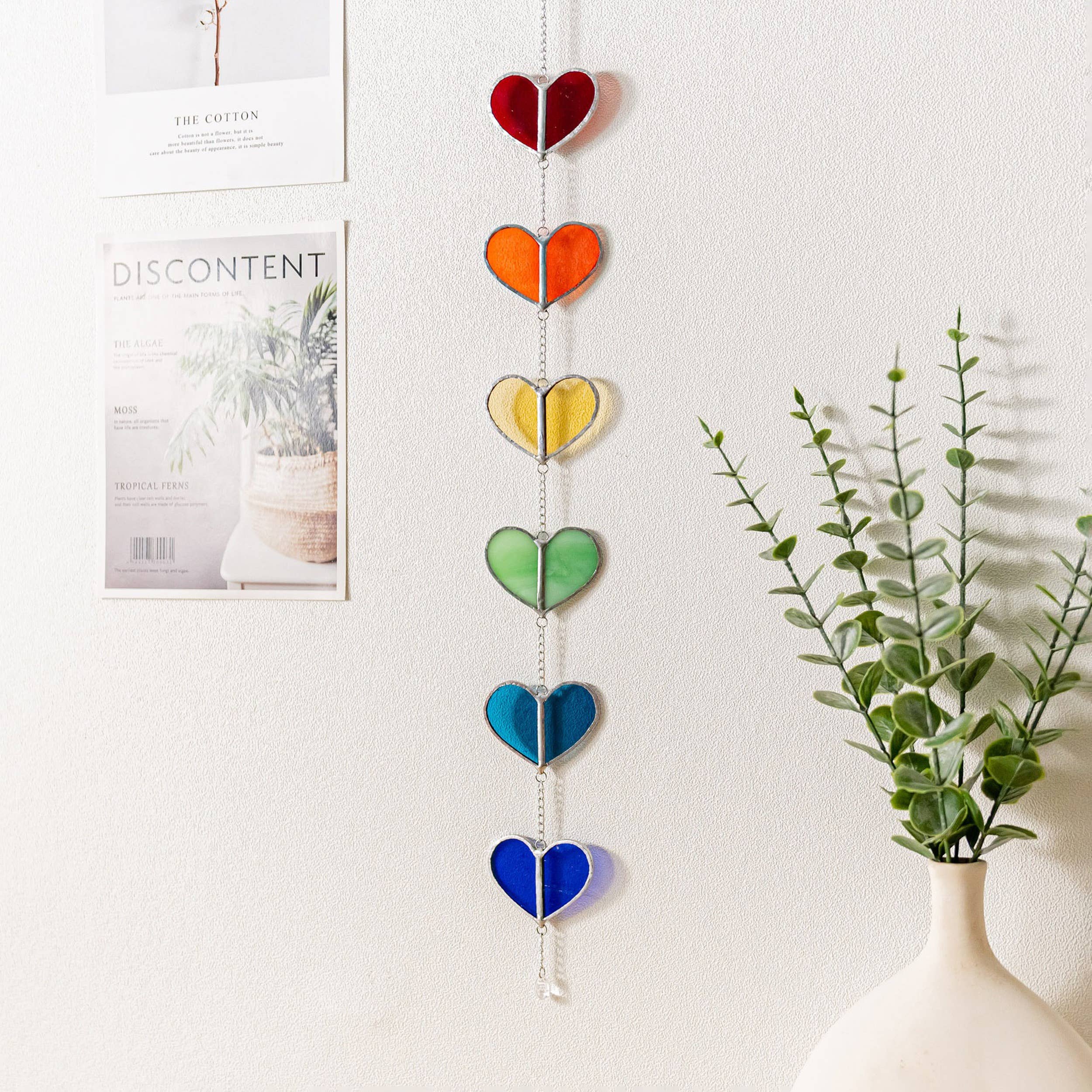 MondoBellissimo - Vendita all'ingrosso Bandierine/Ghirlande - Ghirlanda a cuore in vetro colorato F2212