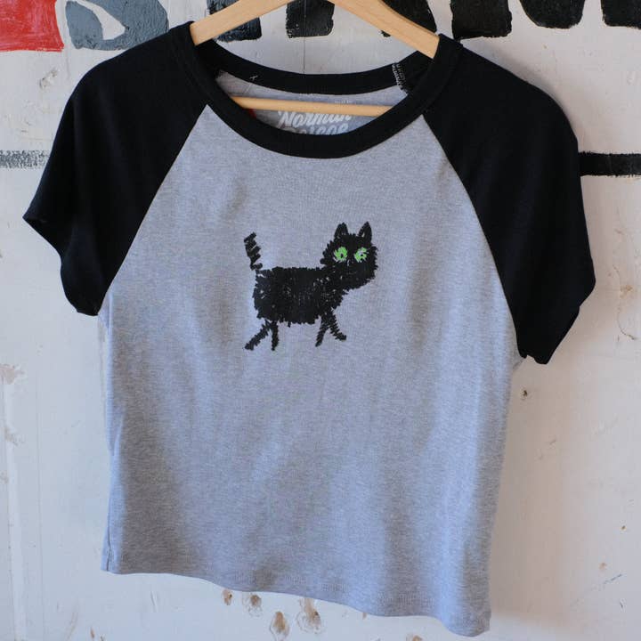 GLOW EYES BLACK CAT TEE for wholesale by NORMAN ROSCOE