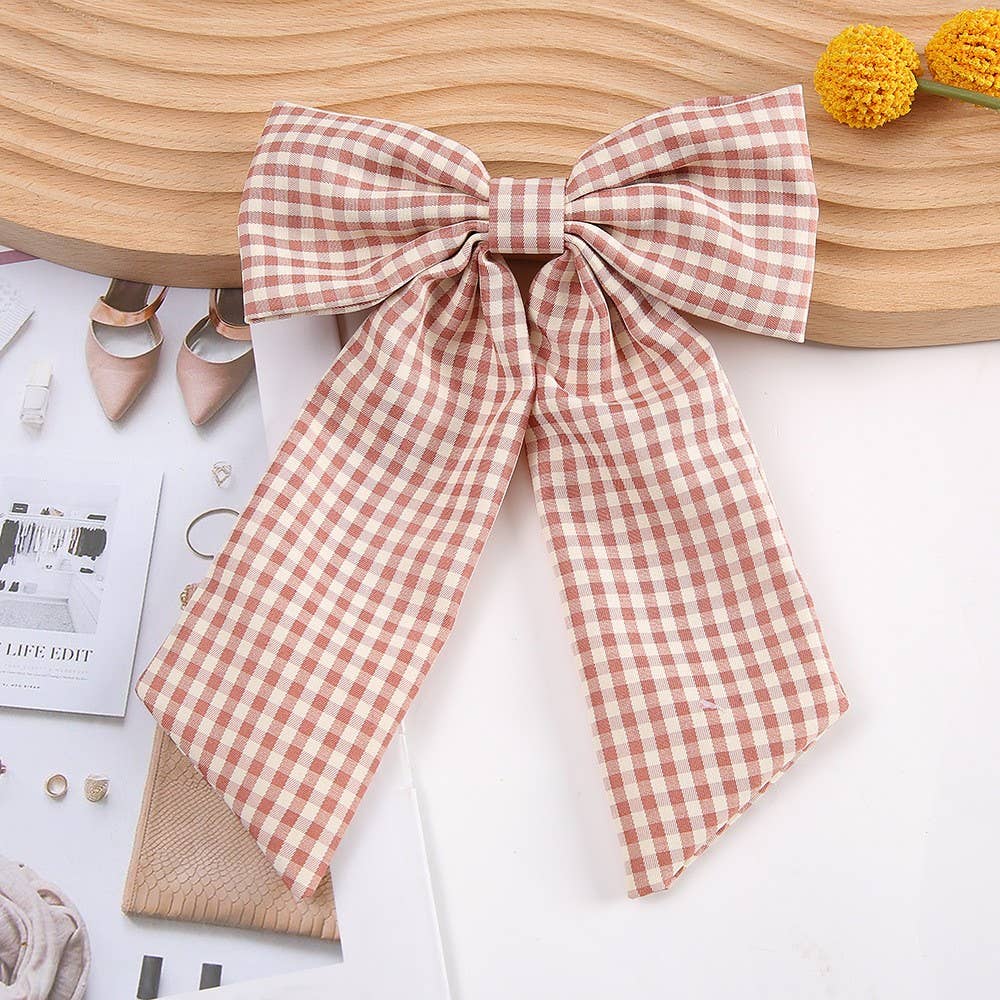 MKS America - Wholesale Hair Clip - Women's - Sweet Plaid Bow Hair Clips3