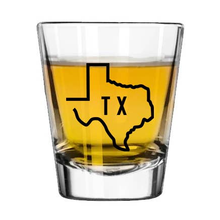 Texas State Shot Glass for wholesale by Made in Texas Co.
