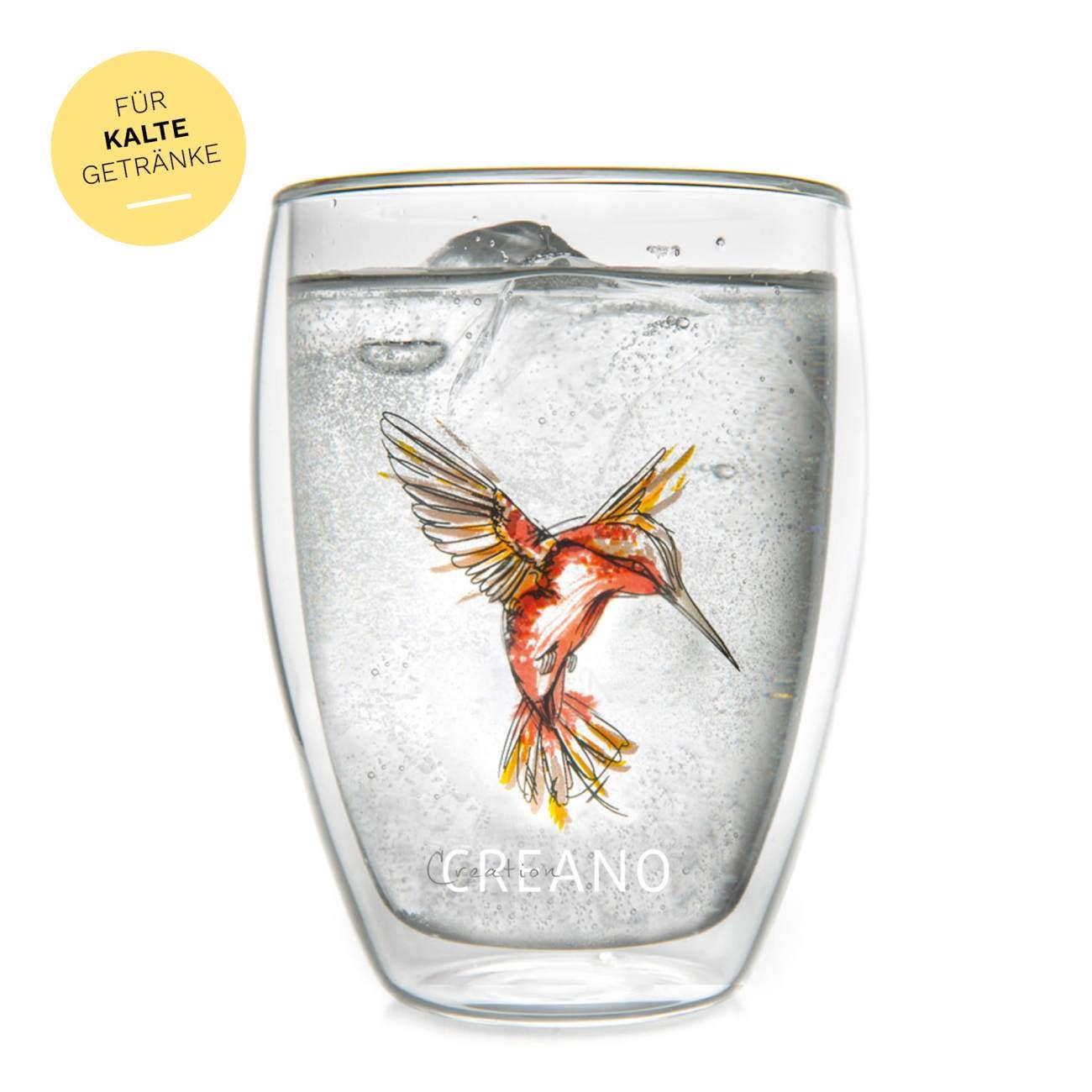 Creano - Vente Verre/tasse - Verre thermique « hummi » rouge Creano, double paroi 250 ml5