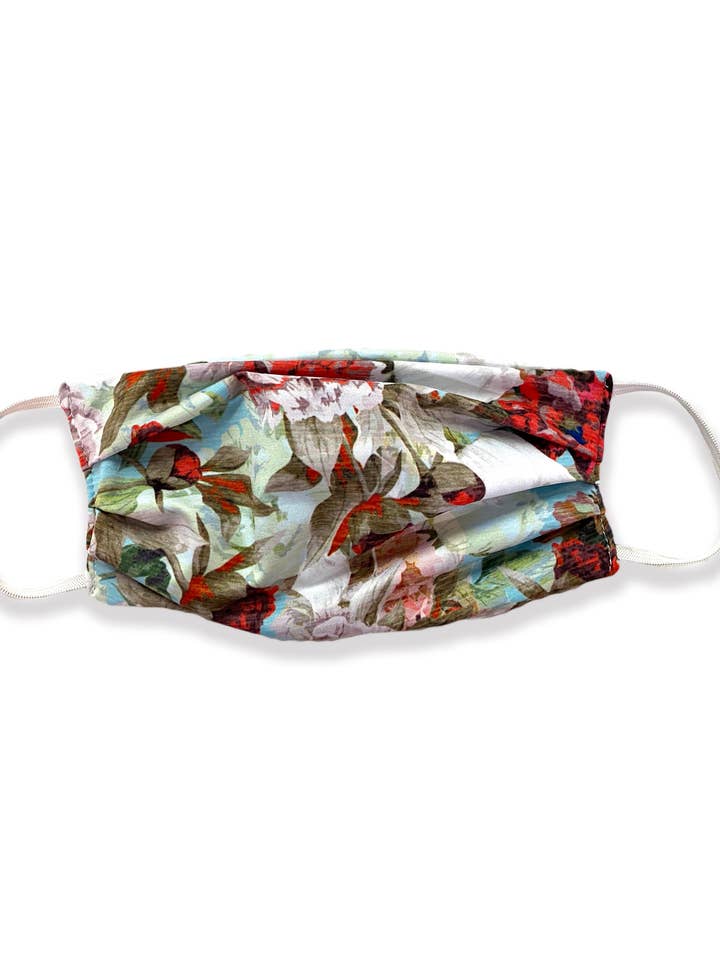 Máscara facial floral verde-azulada por atacado de Colorado Threads