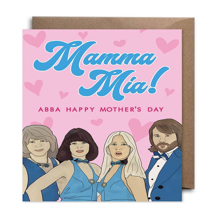 Wholesale ABBA Mother's Day Card, Pop Culture Card, Celebrity Card, Mamma Mia, Abba Card, Card for Mom, Eurovision