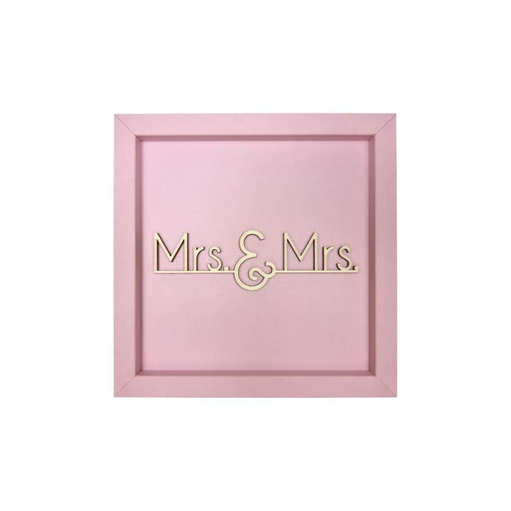 MRS. & MRS. - wooden lettering frame card for wholesale by werkpunk