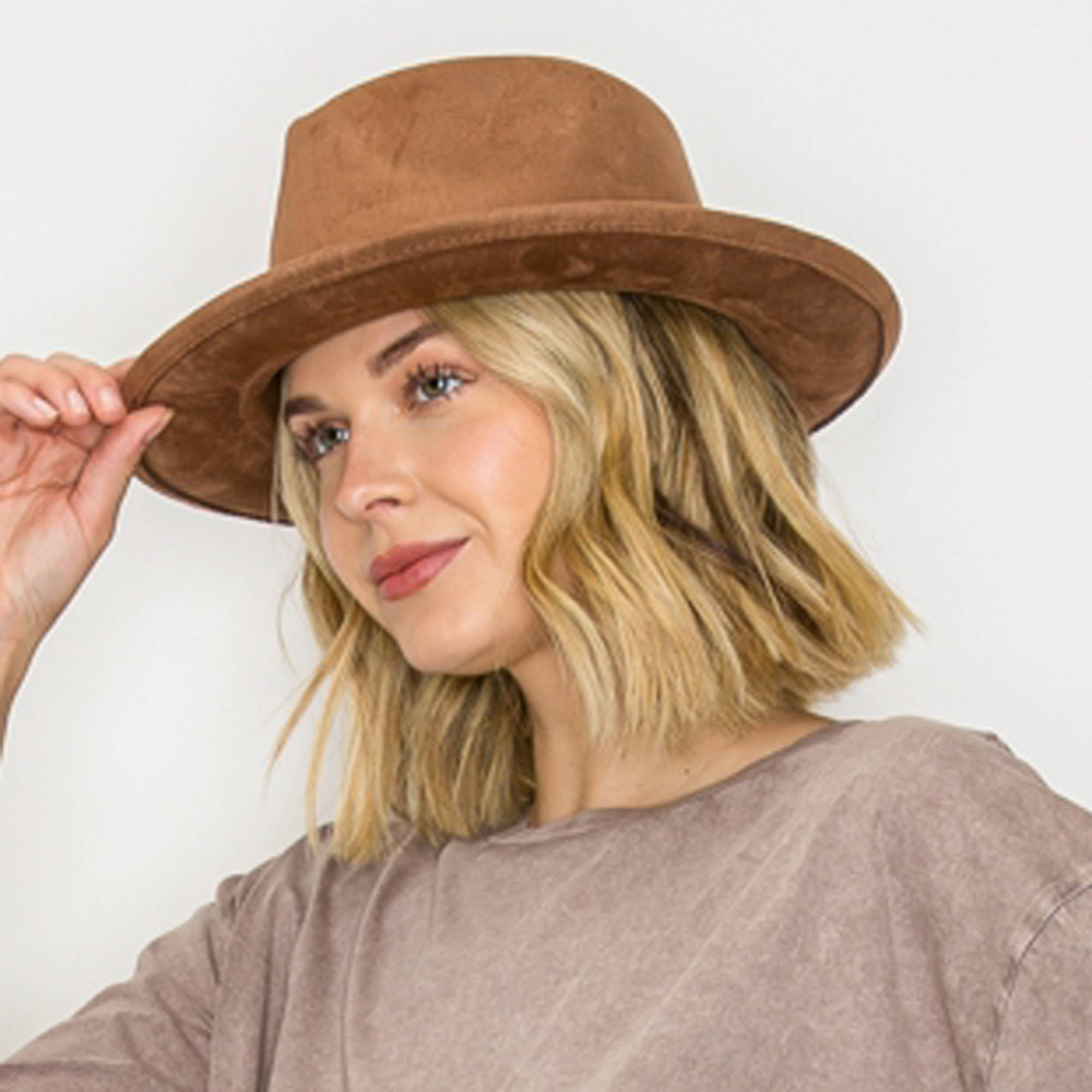 Queens INC - Wholesale Fedora - Women's - Stiff Short  Brim Rancher in  Suede Hat3