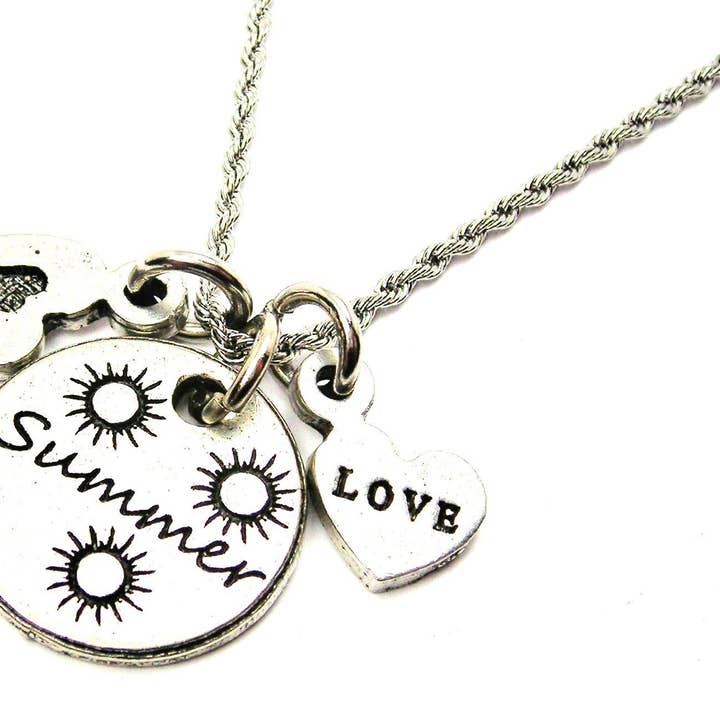 Summer Circle Stainless Steel Rope Chain Necklace for wholesale by Chubby Chico Charms