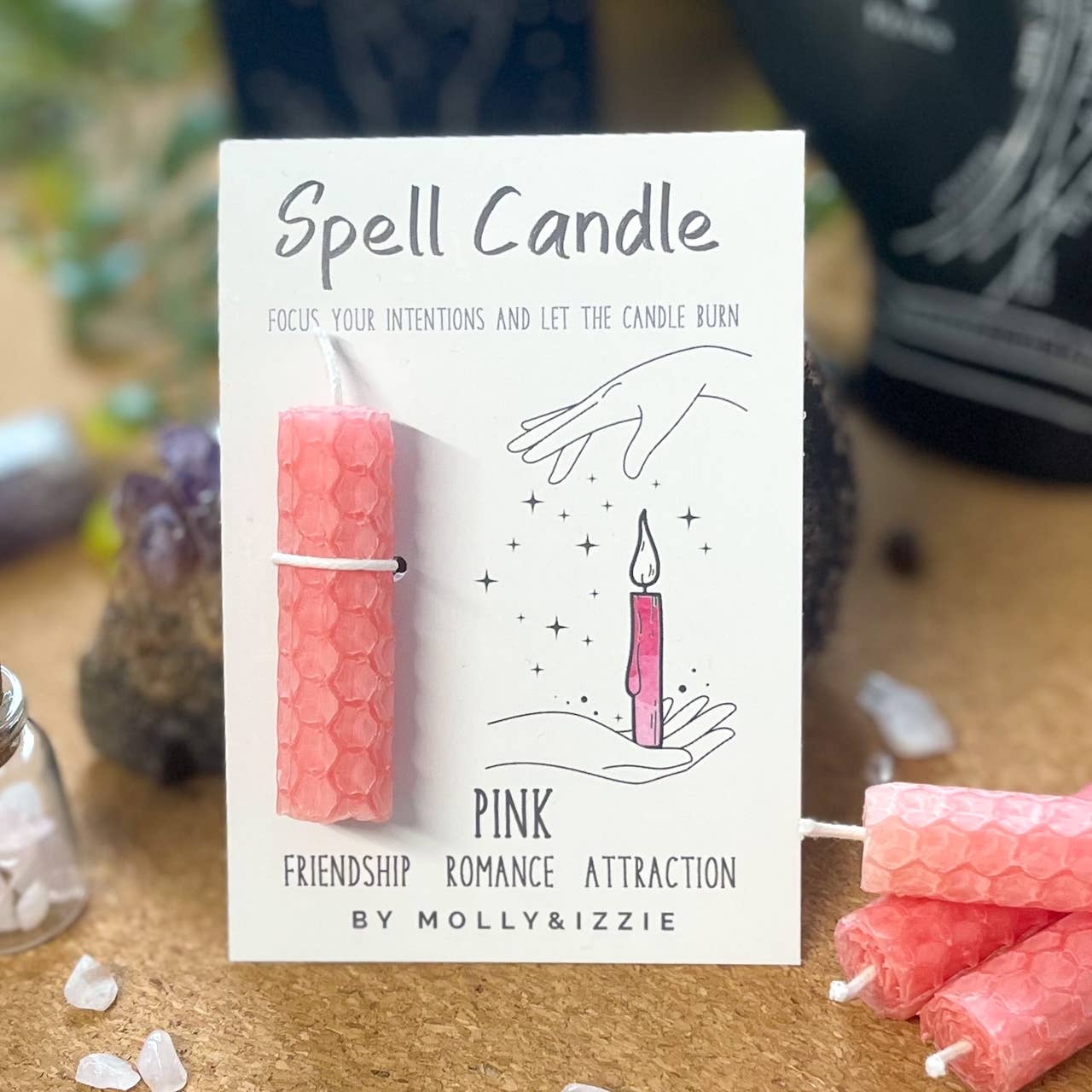 by Molly&Izzie - Wholesale Pillar Candle - Spell Candle - Pink1