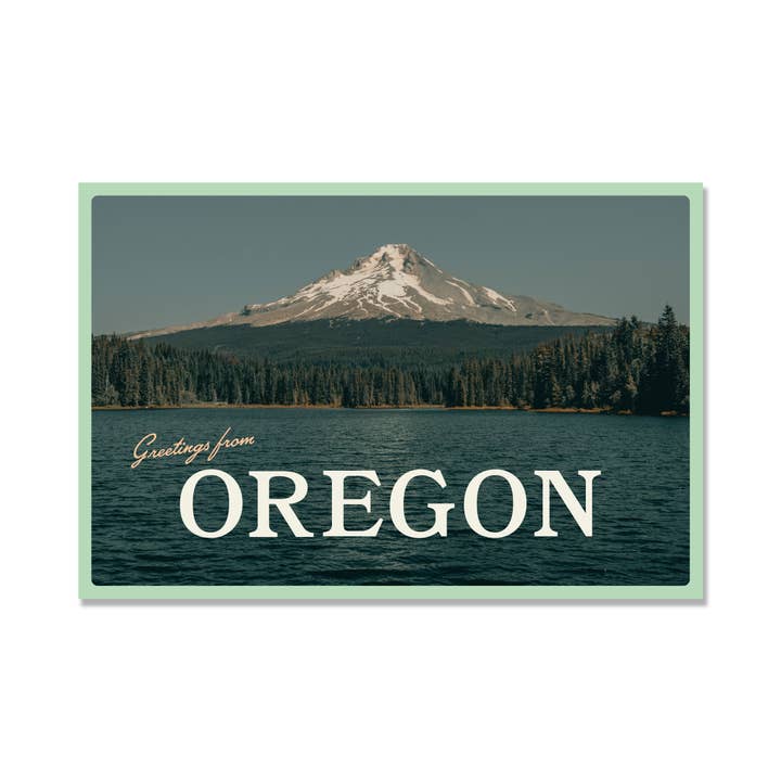 Greetings From Oregon / Mt. Hood Postcard for wholesale by Tender Loving Empire