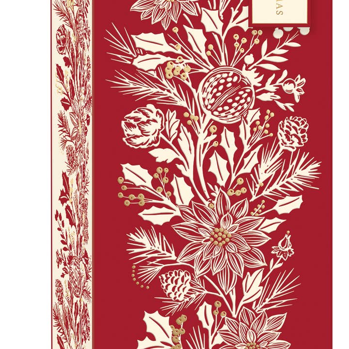 Wine Bag Boughs And Berries Red for wholesale by Punch Studio