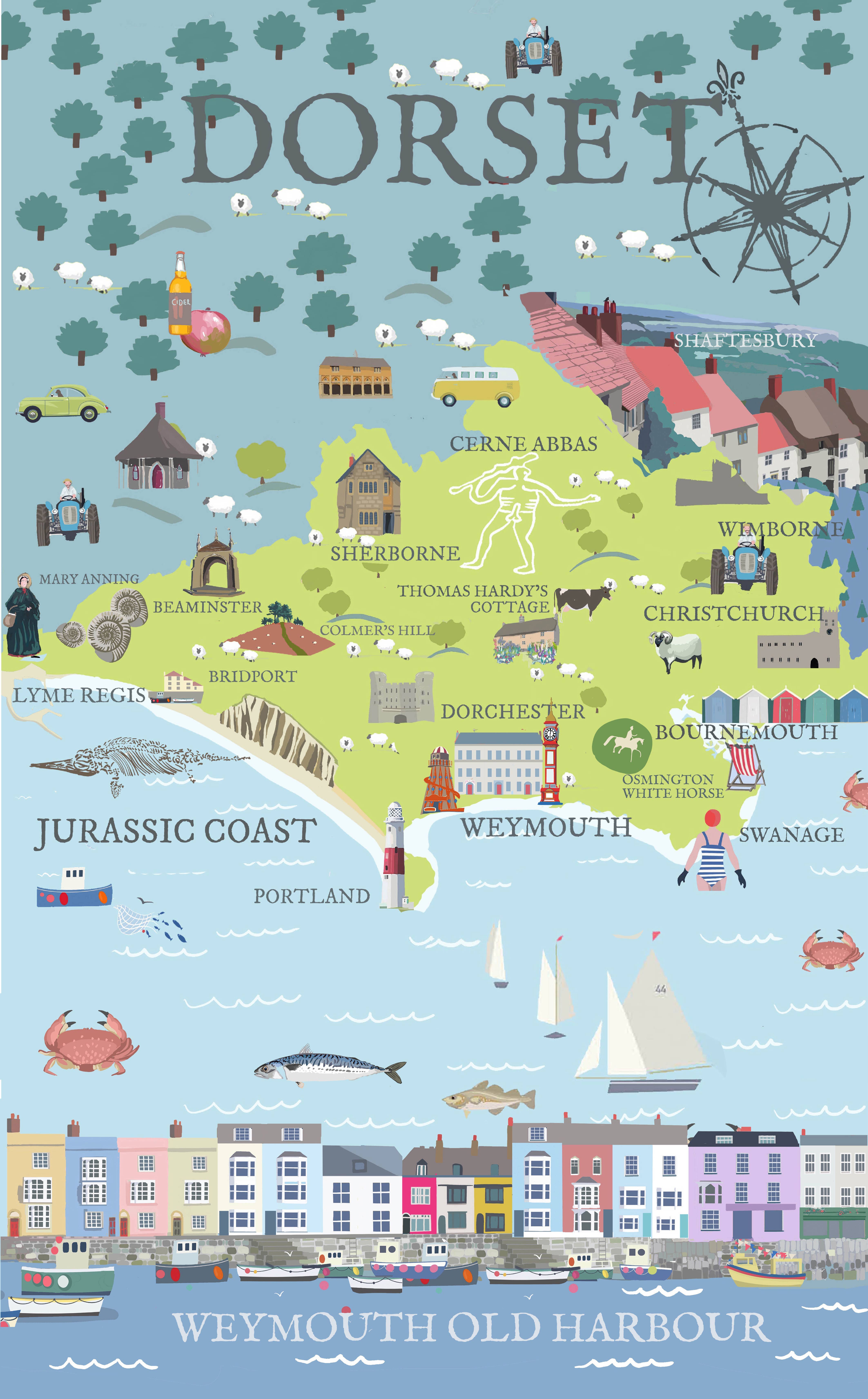 BETTY BOYNS MAPS - Vendita all'ingrosso Calamite - Magnete da Frigo con Mappa Illustrata12