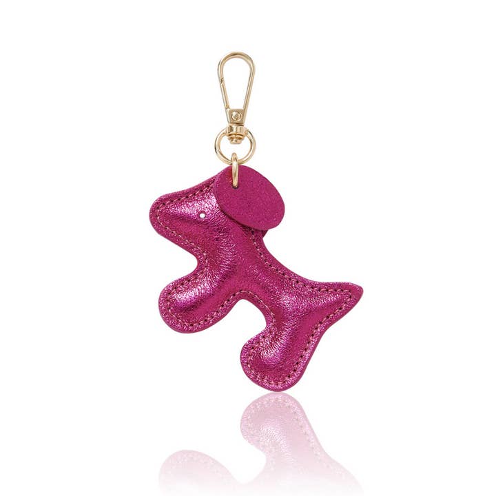 MONTTE DI JINNE - Wholesale Keychain - Women's - Italian Handmade Leather Dog-Shaped Keyring Bag Charm