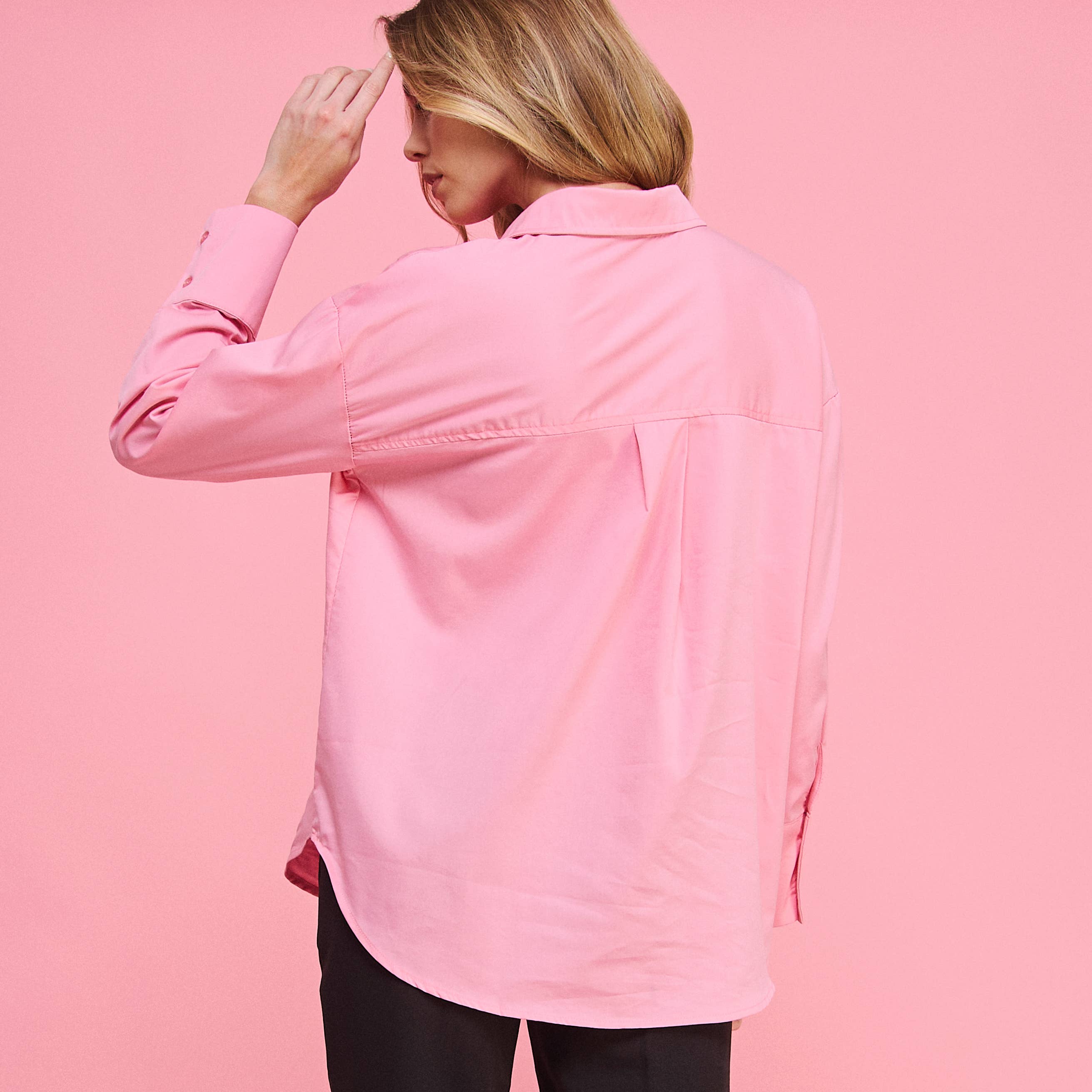 FREEZIA - Wholesale Button Down Shirt - Women's - 4th of july BUTTON DOWN COLLAR WHITE SHIRT-F749189