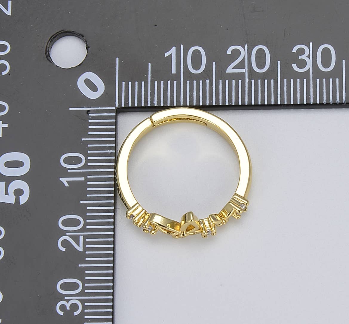 Beads Creation – Großhandel Mehrsteinige Ringe – 18K vergoldeter verstellbarer Schmetterlingsring mit mehreren Steinen2