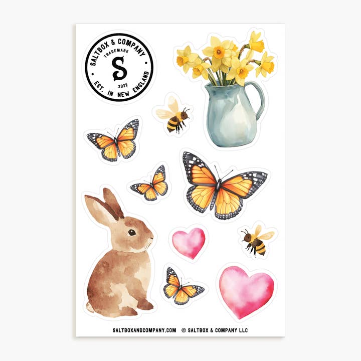 Vårkollektion - Mini klistermärkesark för wholesale av Saltbox & Company