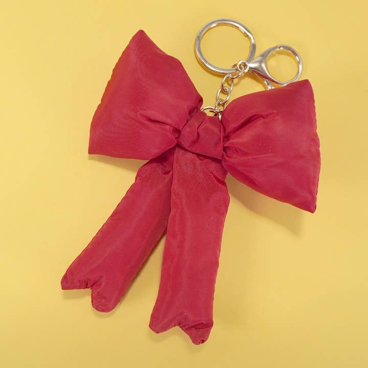 JOSSLYN by wall to wall - Wholesale Keychain - Women's - TRENDING PUFFY BOW RIBBON BAG CHARM KEYCHAIN | 40KC109
