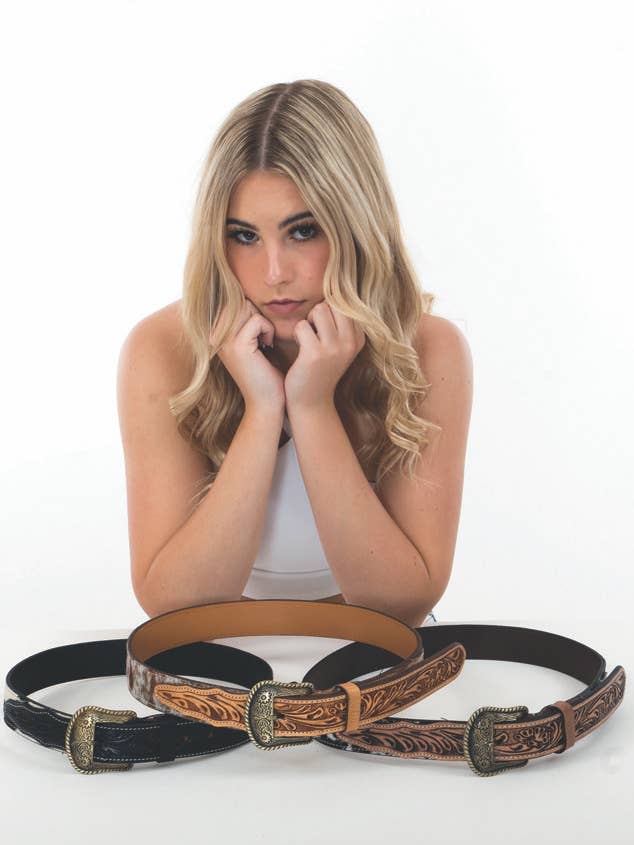 Tooling Leather Cowhide Belt - Belt06 for wholesale by The Design Edge