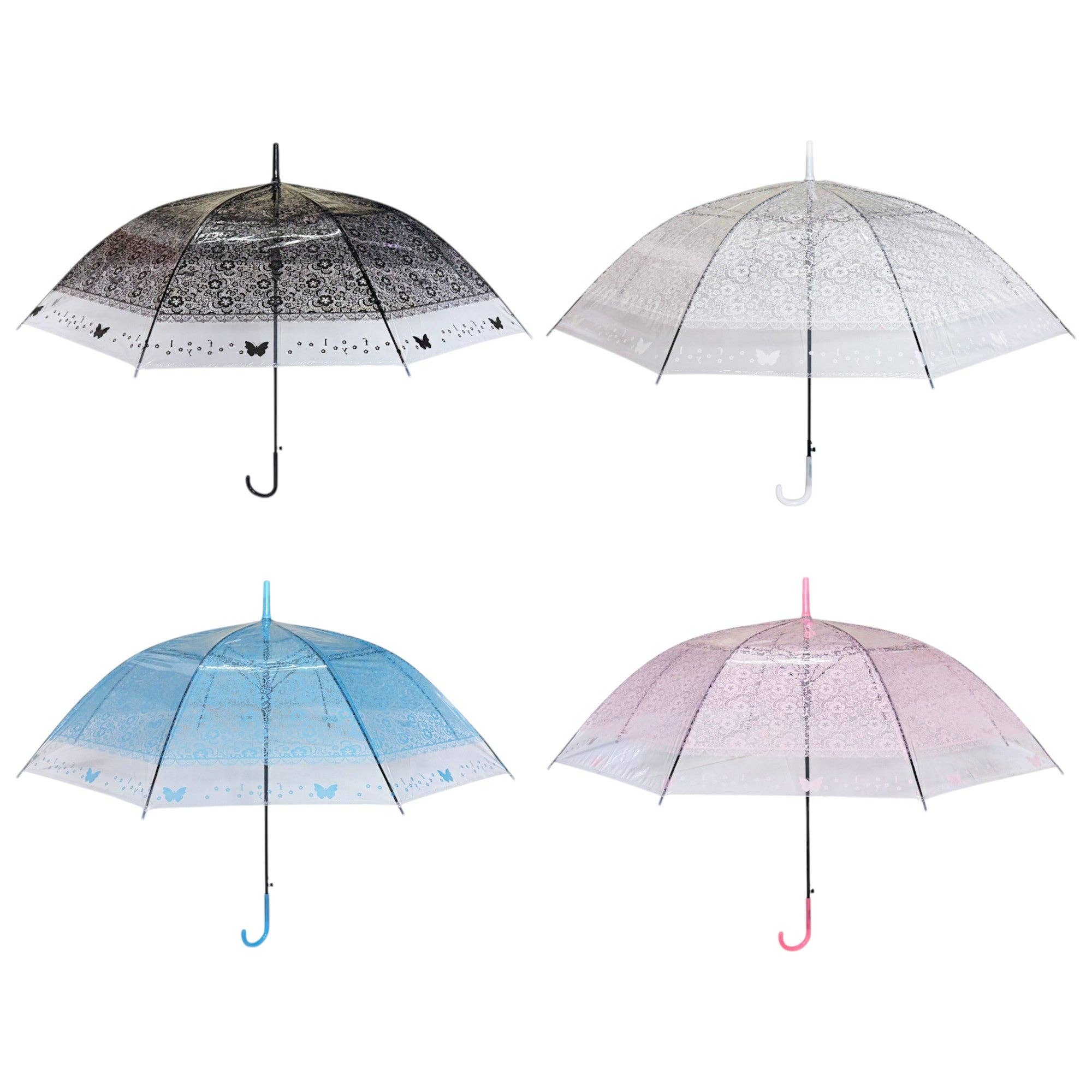 ASSORTED Butterfly Transparent Clear Umbrella UM1109-5 (12PC) for wholesale on Faire5