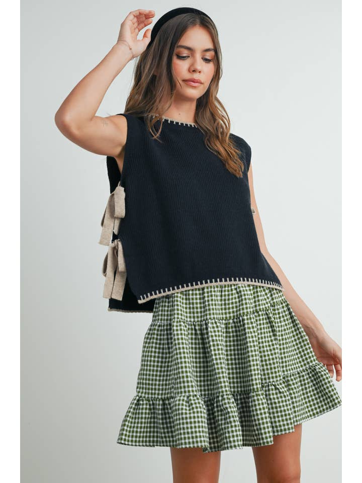 BUTTERMELON - Wholesale Sweater Vest - Women's - Mock Neck Sleeveless Sweater- BMW7529