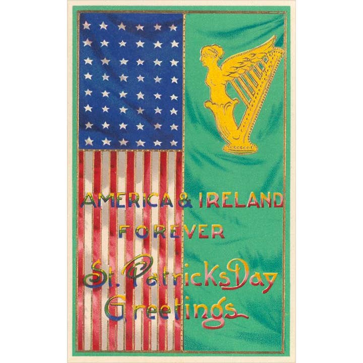 Vykort SP-107 Amerika & Irland för alltid, St. Patricks Day för wholesale av Found Image Press
