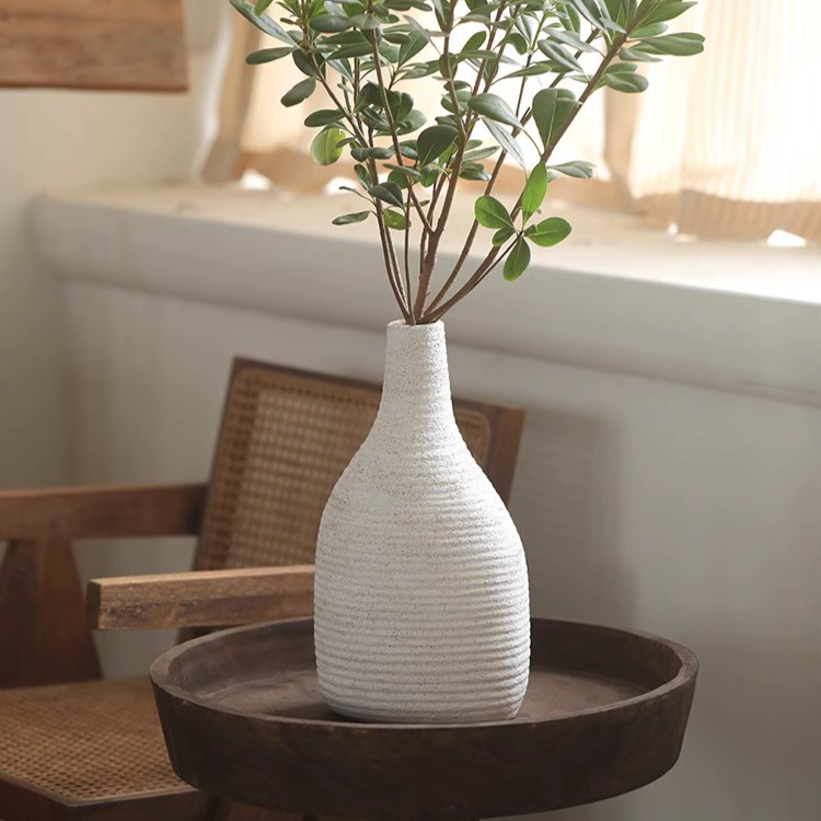 Rustic Reach - Wholesale Vase - Narrow Neck Vase in White6