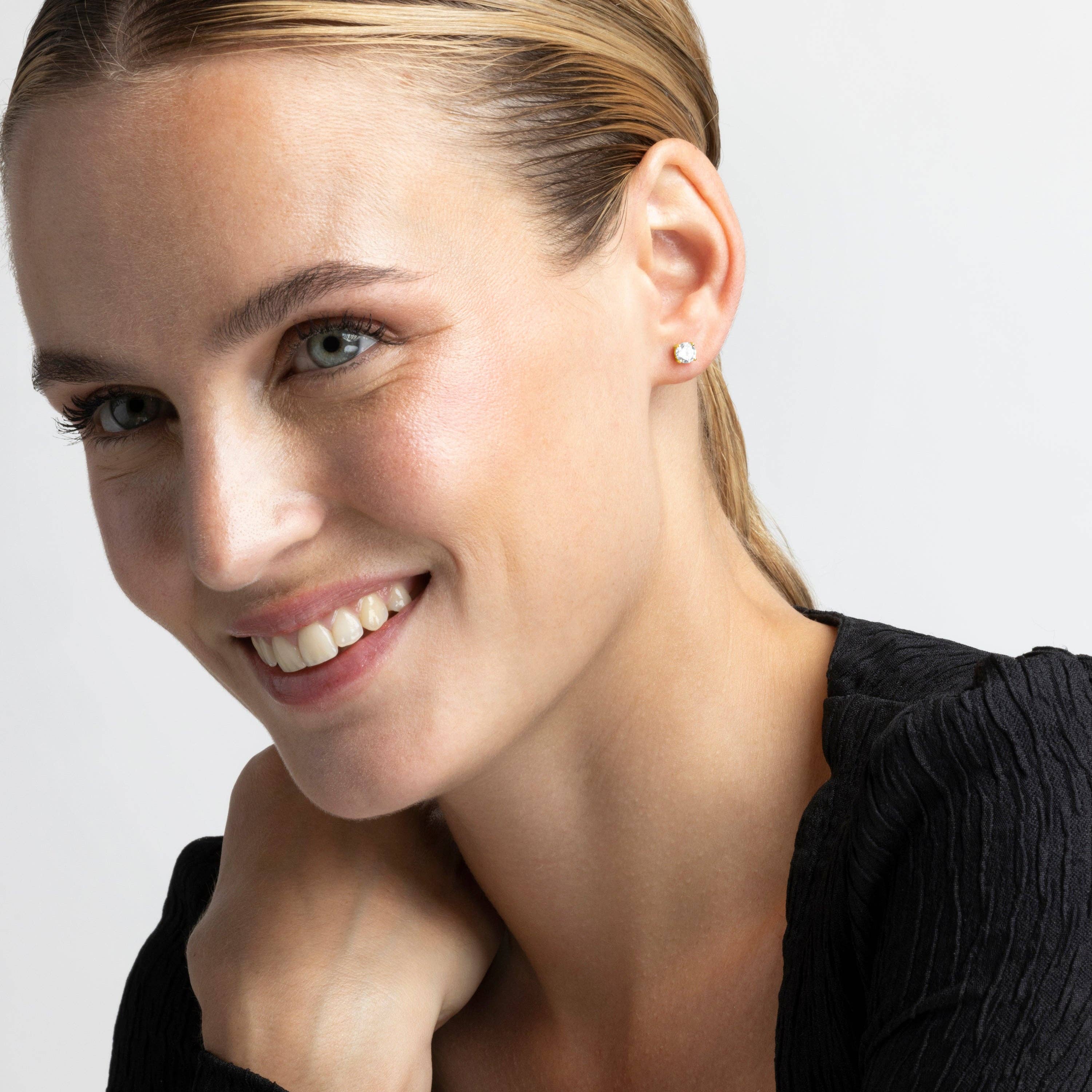 Luxenter - Wholesale Stud/Post Earrings - Pendientes de Plata de Ley 925 con Circonita Brillante acabados en rodio - Básico1