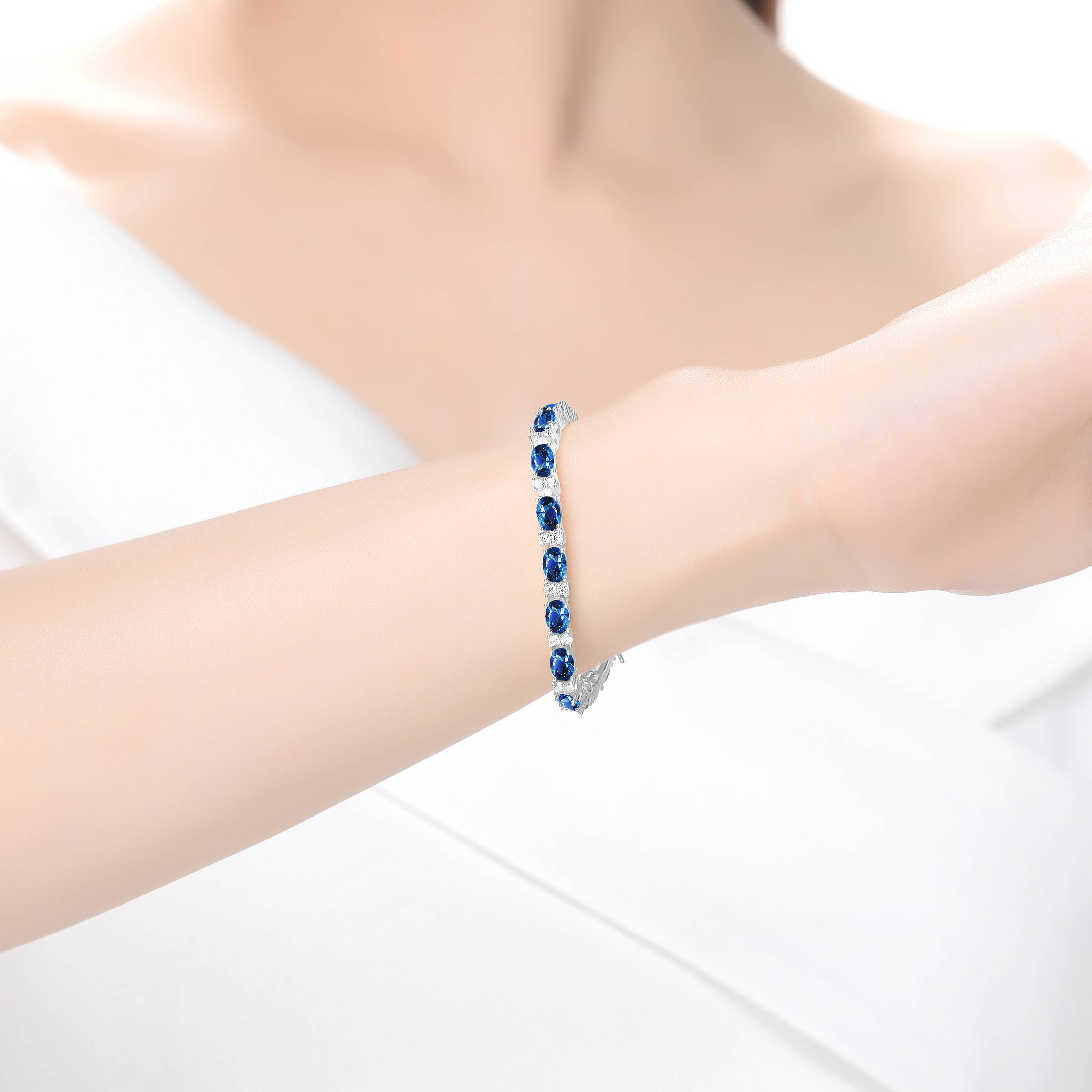 Genevive – Pulseira de ténis por atacado – Pulseira de zircônia cúbica de prata esterlina (2026LSP)2