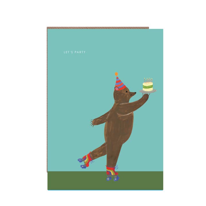 Hutch Cassidy (Greetings Cards and Paper Goods) - Wholesale Birthday Card - 'Party Bear' Birthday Greetings Card