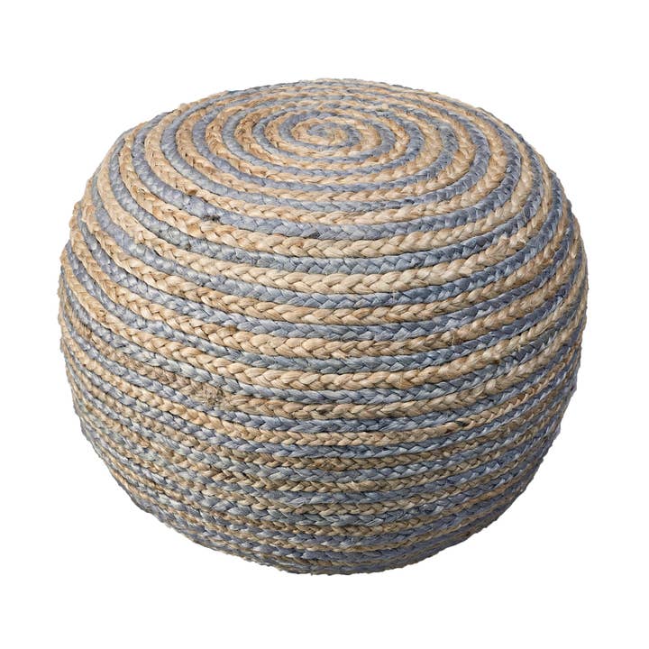 20" Gray Jute Ottoman for wholesale by HomeRoots