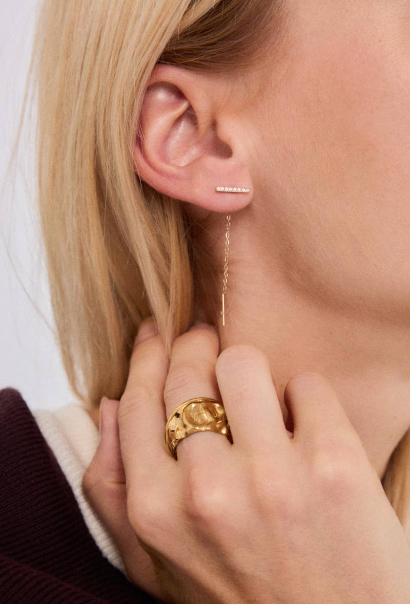 Gold Stainless steel earrings 124RX208 for wholesale on Faire1