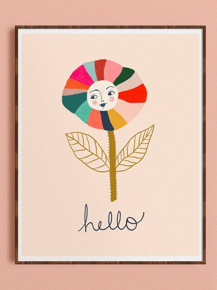 Hello Flower - Art Print for wholesale by Dream Folk Studio