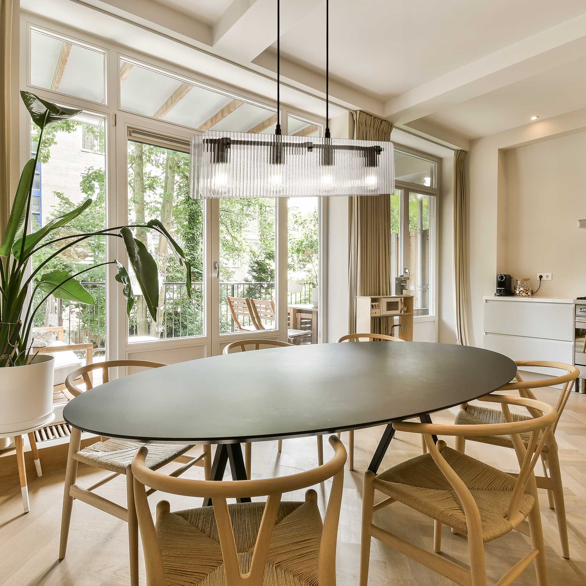 C-Création - Wholesale Chandelier/Hanging Light - Clear ribbed glass pendant light 4 lights Bosca1