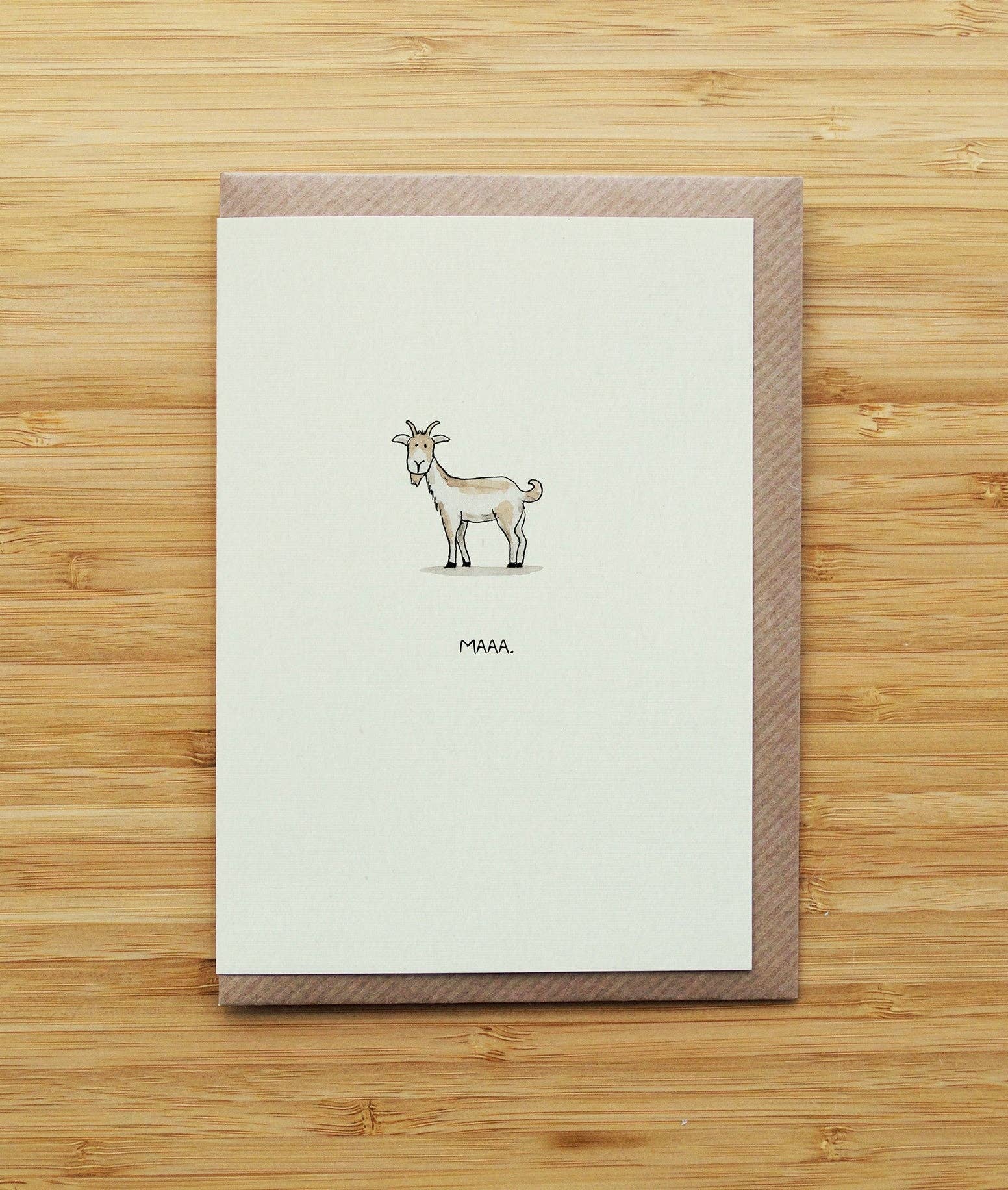 RossJDesigns - Wholesale Everyday Greeting Card - Goat Card - Cute Farm Animal - Recycled Card0