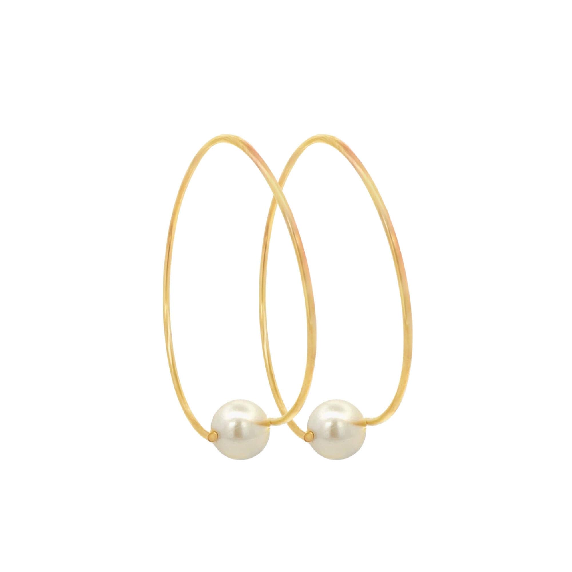 MIA Jewelry - Wholesale Hoop Earrings - Small Pearl Swirl Hoop Push Back Earrings (J263/K366A)1