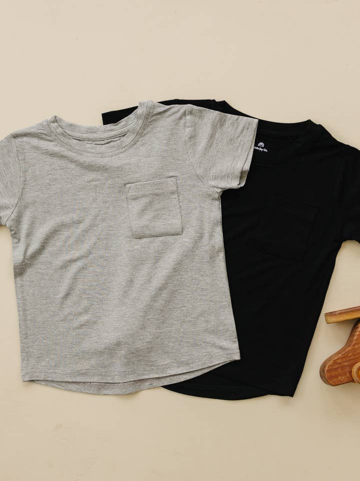 Little Joy Co. - Wholesale T-Shirt - Kids - Bamboo Pocket Tee Baby Toddler Kids T-Shirt Clothing Clothes0